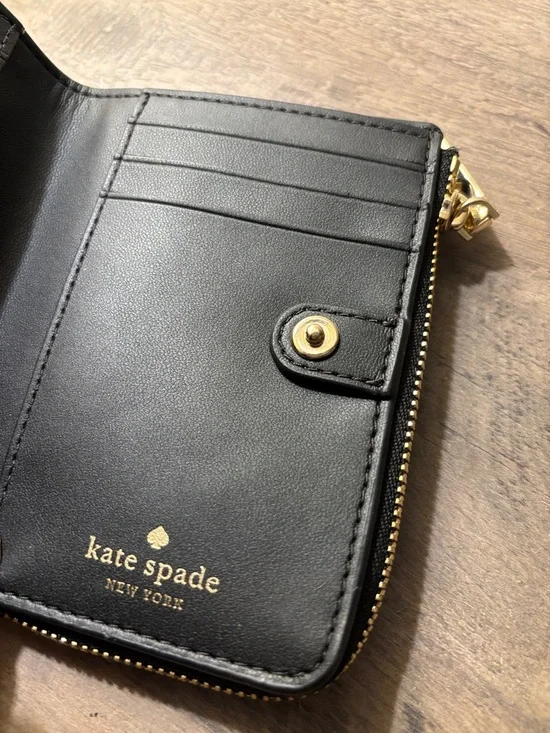 kate spade Black Saffiano Leather Zip Wallet with Gold Hardware - Picture 8 of 8